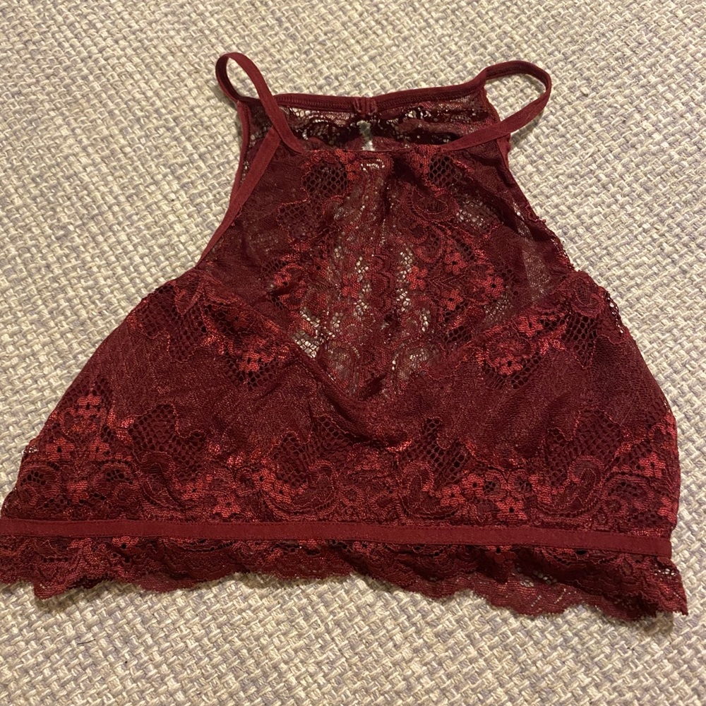 high neck lace bralette